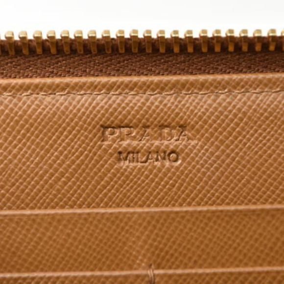 PRADA Brown Leather Saffiano Wallet - Picture 8 of 10